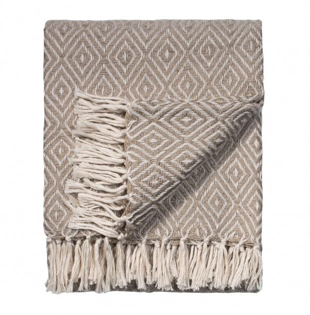 Natural Diamond Weave Recycled PET Yarn Blanket Throw 150cm x125cm or 240cm x 130cm